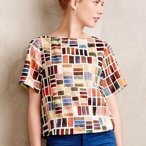 Dear Creatures Anthropologie Paint Chip blouse, XS